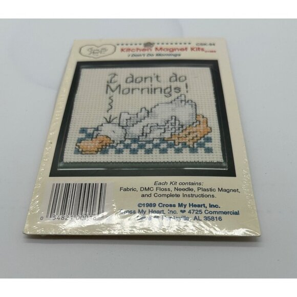 I Don't do mornings Kitchen Magnet kit 1989 Cross my heart - Picture 1 of 4